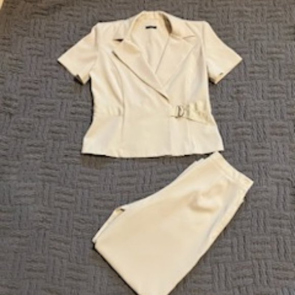 Courtenay Pants - Courtenay Ivory Short-Sleeve Pantsuit
